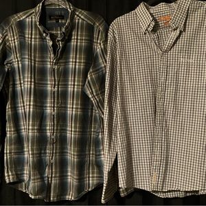 Lot of 2 Ben Sherman London men’s long sleeve button down shirts plaid